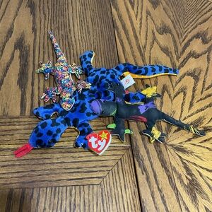 Ty Lizzie plus 2 others Lizard Bean Bag Set - Blue, Black, Multicolor